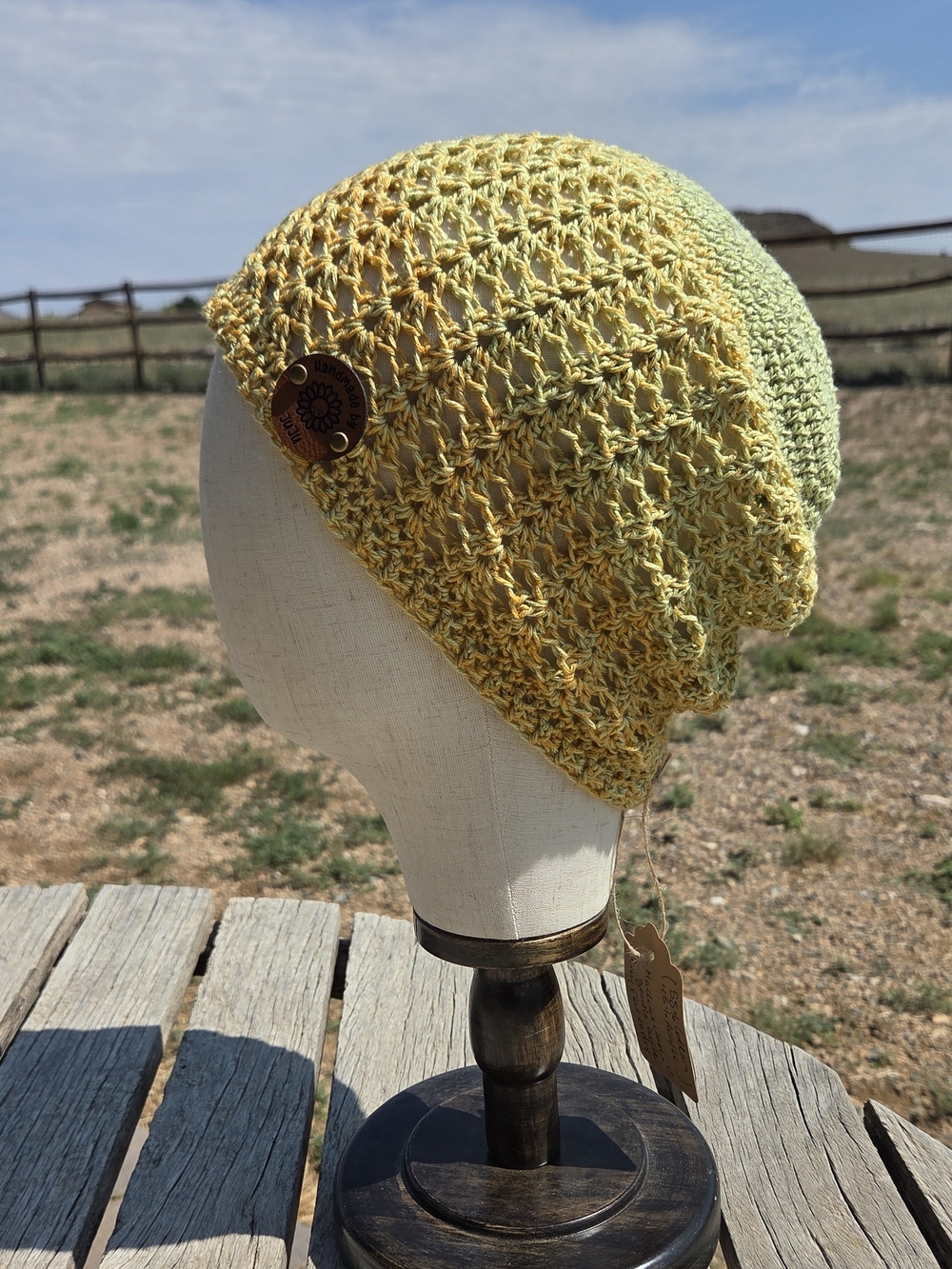 Artisan Handmade Crochet Extra-Lightweight Cotton Blend Lacey Summer Beanie Hat
